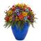 24" Mixed Floral Artificial Arrangement in Blue Vase